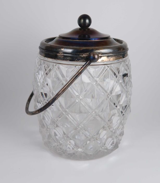 Boleira antiga Art Deco em vidro padrão Diamante (Ref. 7)