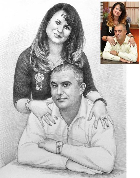 Портрет по фото на заказ карандашом или пастелью, ручная работа