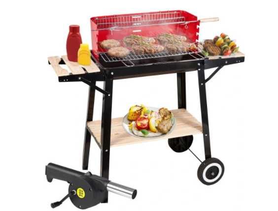 GRILL WĘGLOWY Grill OGRODOWY Z Półkami + Gratis Dmuchawa