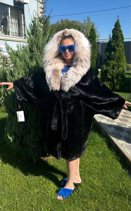 Рр 52-54-56. Норковая шуба Кимоно Легенда! Греция!
