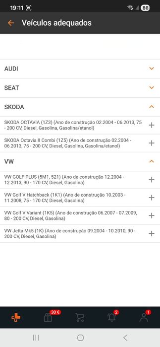 Molas de rebaixamento golf 5 / audi 8p