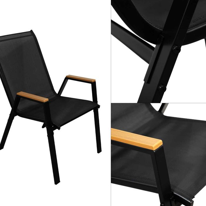 DUŻY Zestaw Mebli Ogrodowych 8 Osób Aluminiowy Stół 190cm + 8 Krzeseł