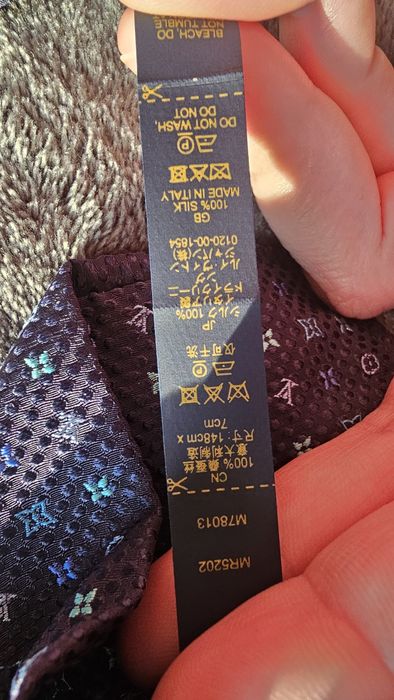 Oryginalny krawat Louis Vuitton 100% jedwab Made in Italy LV