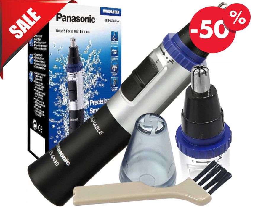 Nowoczesny TRYMER Do Uszu Nosa Brwi Panasonic ER-GN30-K503 (GRATIS)