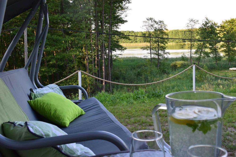 Domek 2-3 os Nr. 1 nad jeziorem sauna, jacuzzi na obiekcie
