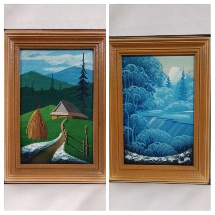 Картина маслом объемная " Карпаты ".