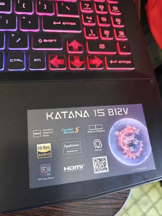 Msi Katana 15 B12V 4060, i7 12650, 24gb DDR5!