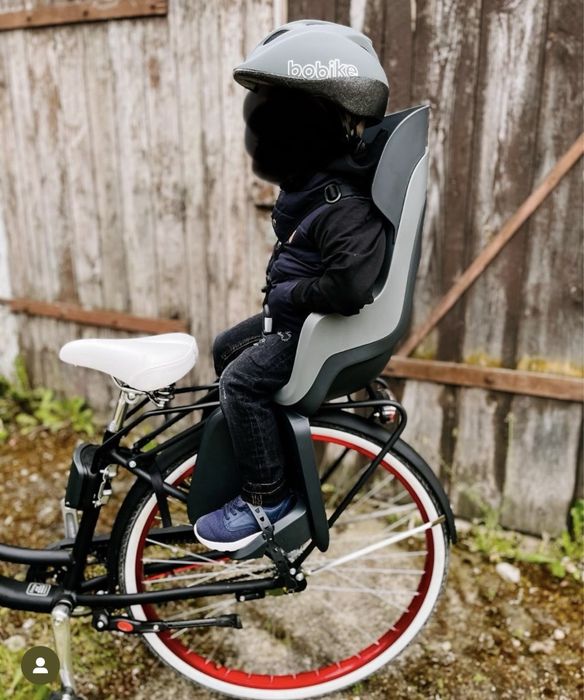 Fotelik rowerowy Bobike + kask