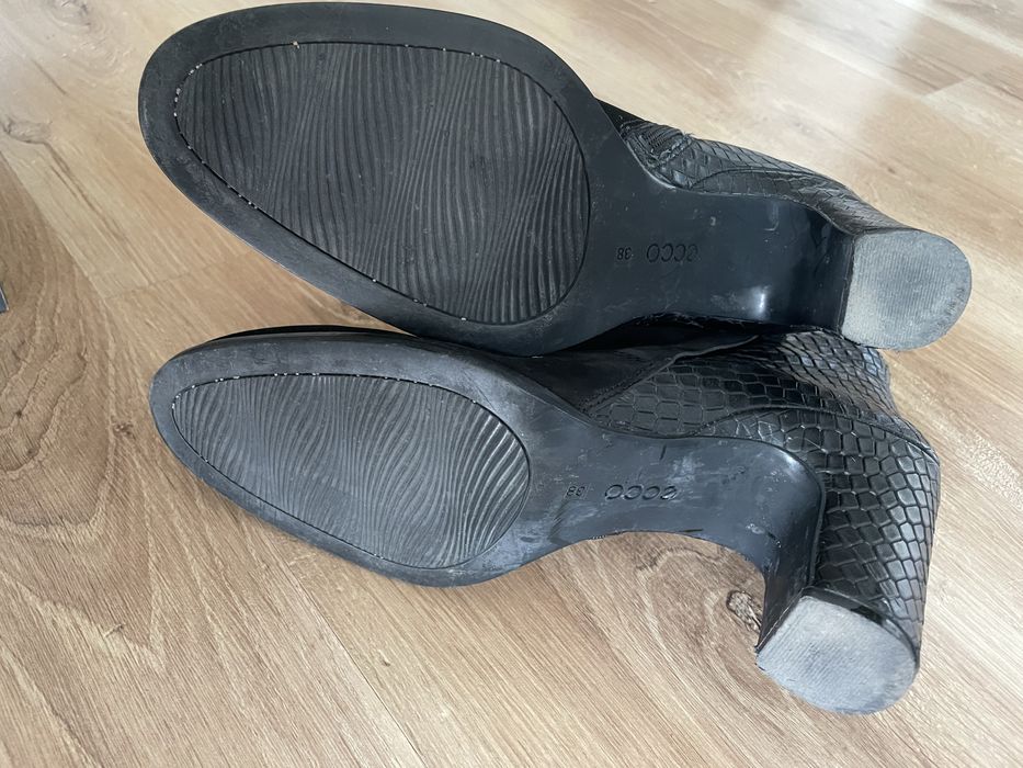 Botki Ecco skórzane czarne
