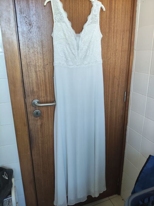 Vestido de noiva simples, tamanho 38