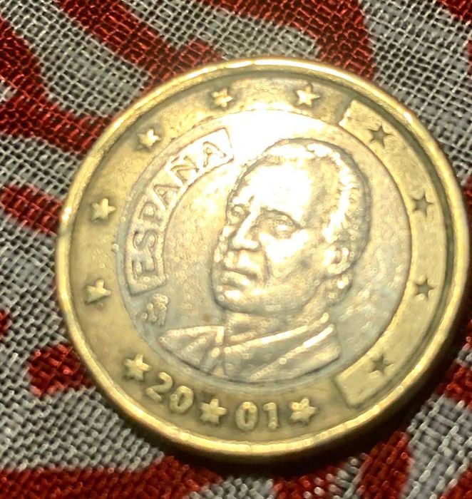 Moeda linda de 1 euro de 2001 , MBC, com a face do rei D. Carlos I