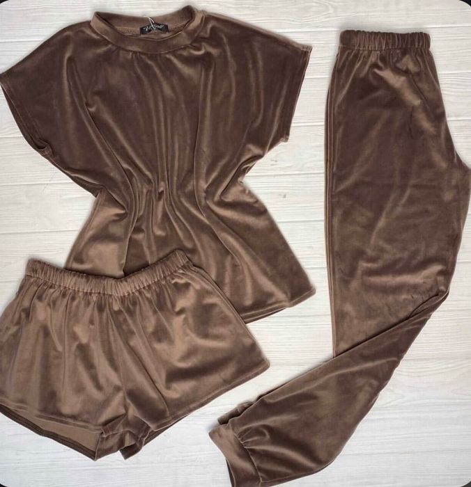 Піжами наборами три кольори (Бордо, Сірий, Бежевий)