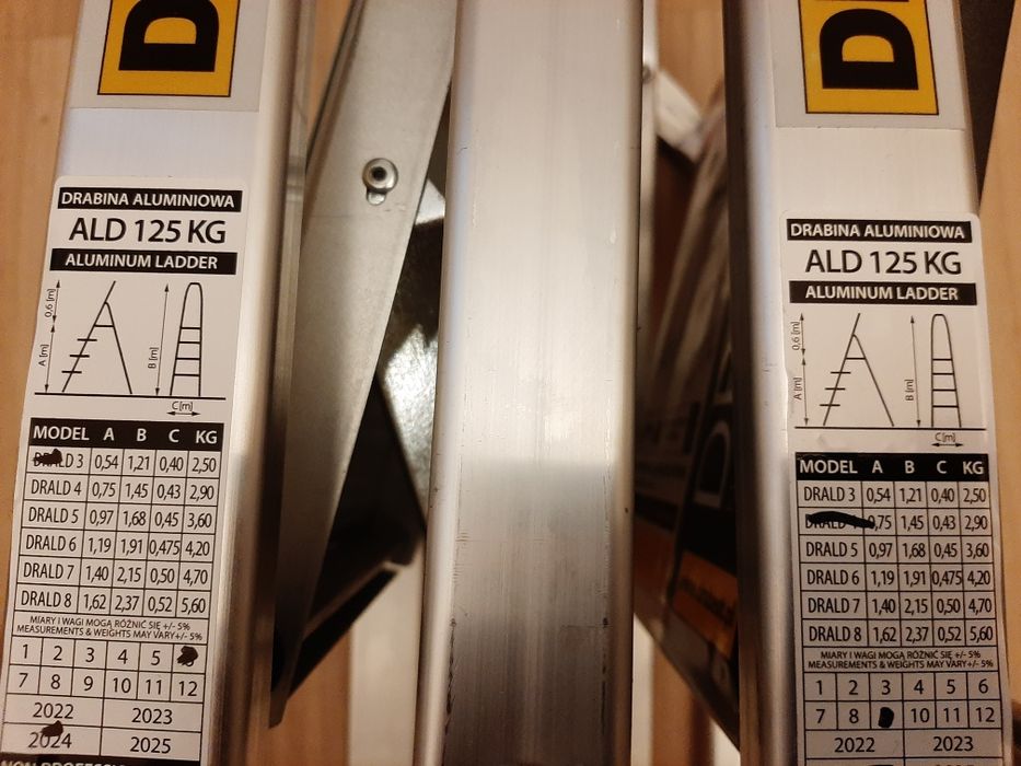 Drabina aluminiowa rozkładana 3,4 stopniowa