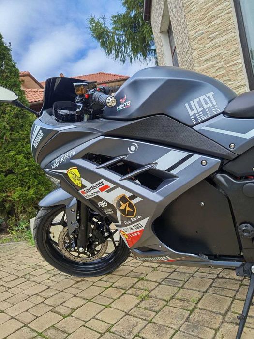 Электромотоцикл Ninja Электробайк 2950W, шлем в подарок, Зеленый