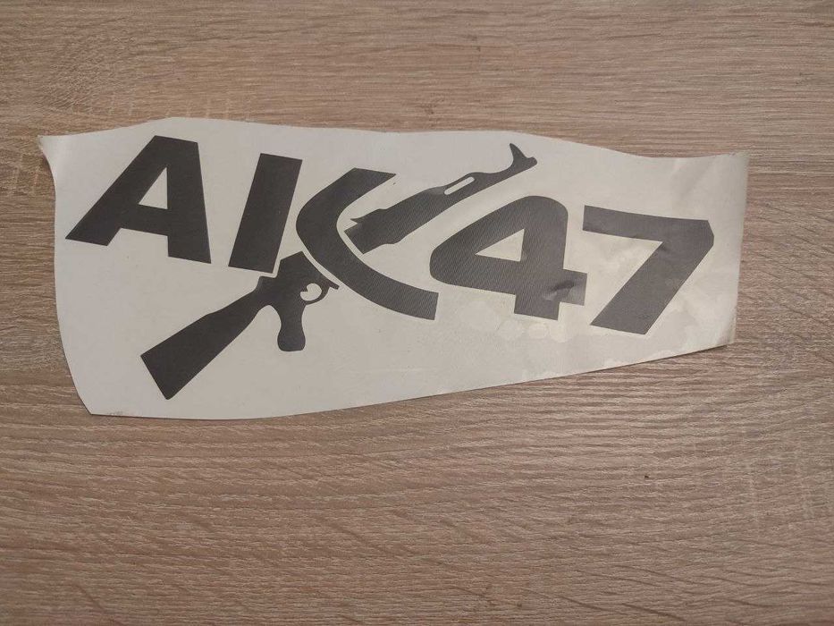 Виниловая наклейка на бензобак мотоцикла АК 47 размер 25х10 см