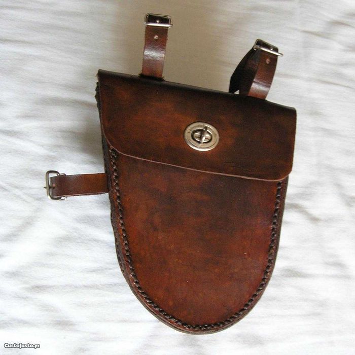 Bolsas couro para bicicleta antiga pasteleira