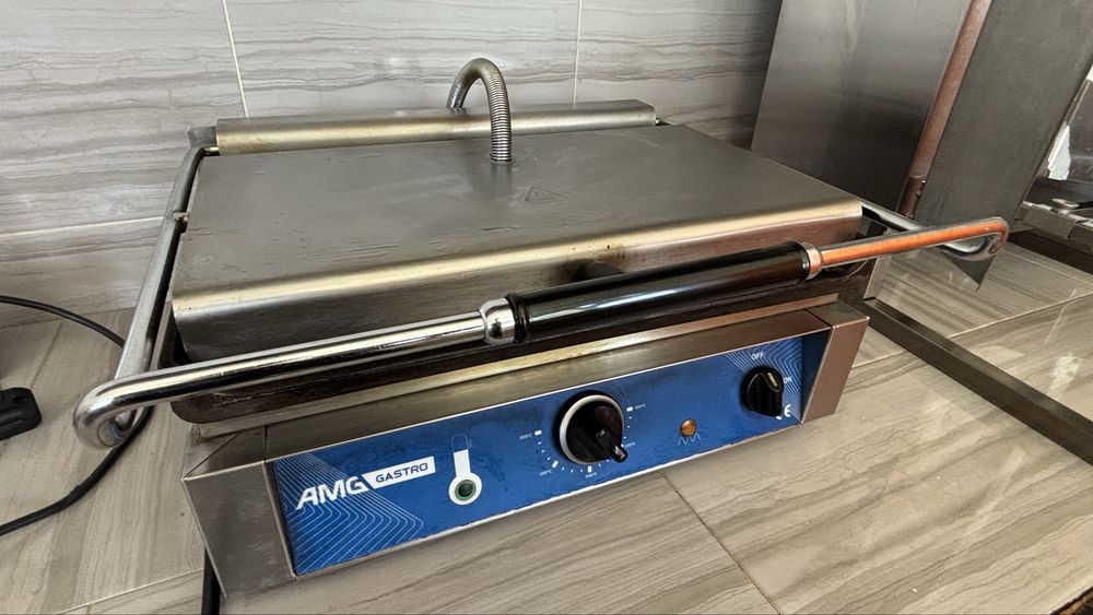 Grill kontaktowy podwójny ryflowany AMG Gastro ATM-2745 | Gastro / Panini