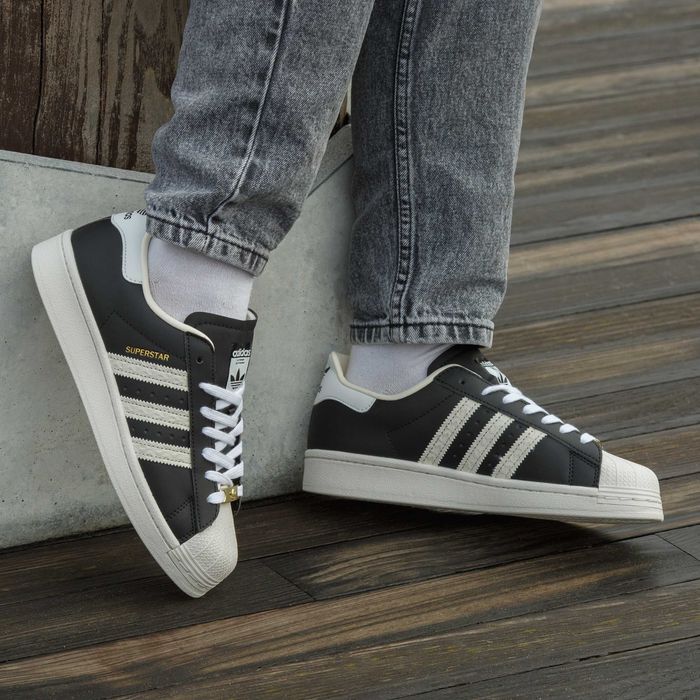 Кросівки Adidas Superstar Core Black Cream White premium