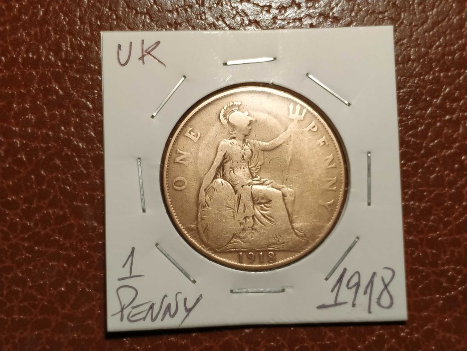 Reino Unido - moeda de one penny de 1918