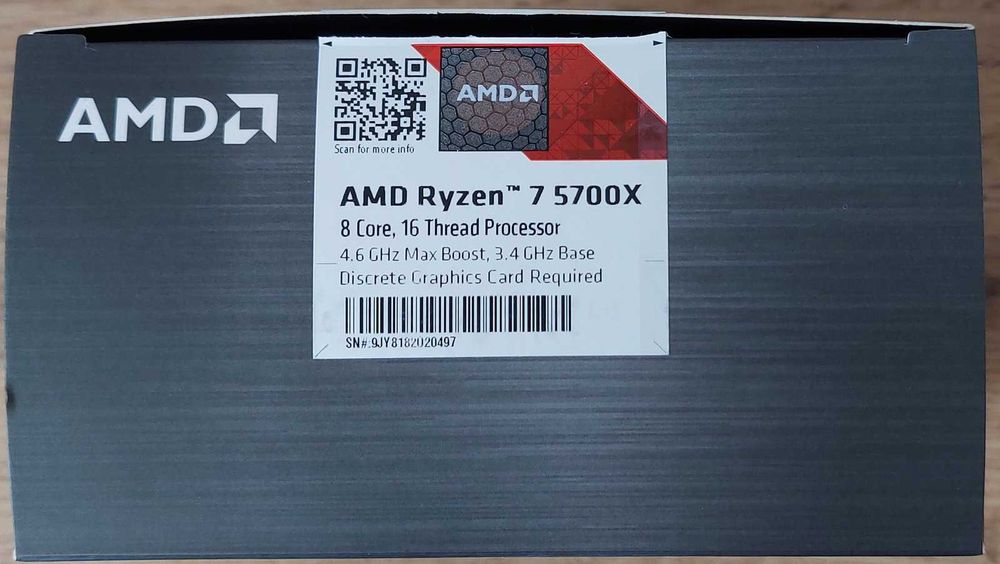 ほぼ新品　AMD Ryzen 7 5700X Procesor Amd Ryzen 7 5700X, 3.4 GHz OEM (100000000926