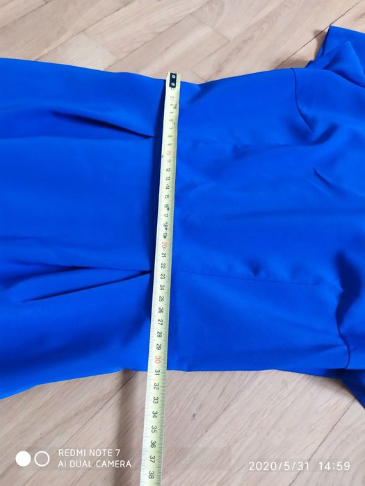 Плаття-тюльпан синє, розмір S 36, з замком на спинці