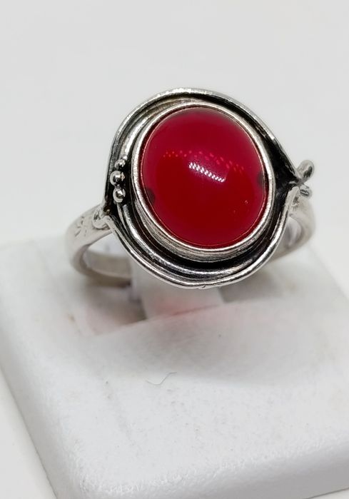 Pierścionek karneol rozmiar 18 srebro 925
