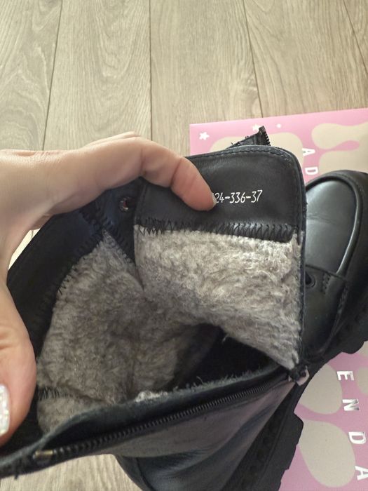 Шкіряні зимові чоботи черевики сапожки zara