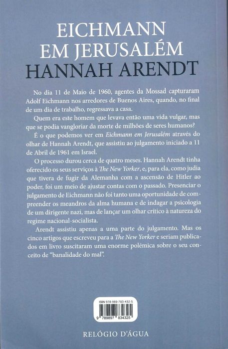 HANNAH ARENDT «Eichmann em Jerusalém»