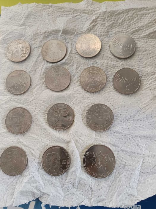 Moedas de 5 euros de Portugal 11-moedas de 5 eur.1 moedas 7.5 eur.