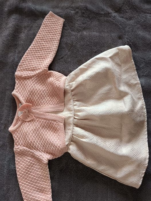 Śliczna Sukienka elegancka i bolerko 6-9mcy r.74