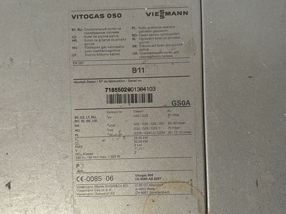 Piec kocioł gazowy viesmann vitogas 050