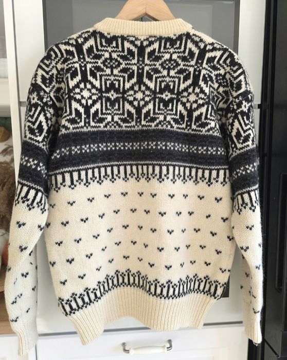 Sweter wełniany norweski M gruby i ciepły