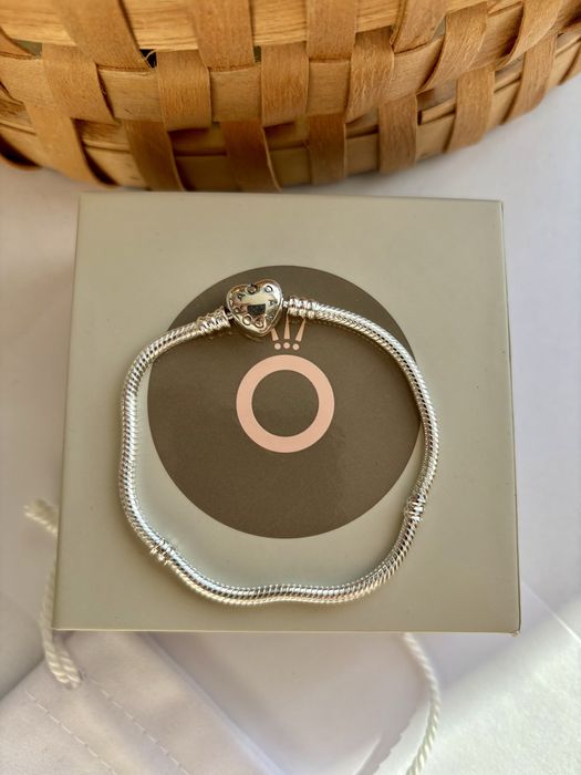 Zestaw Bransoletka PANDORA 18 cm +certyfikat+pudełko wyprzedaż