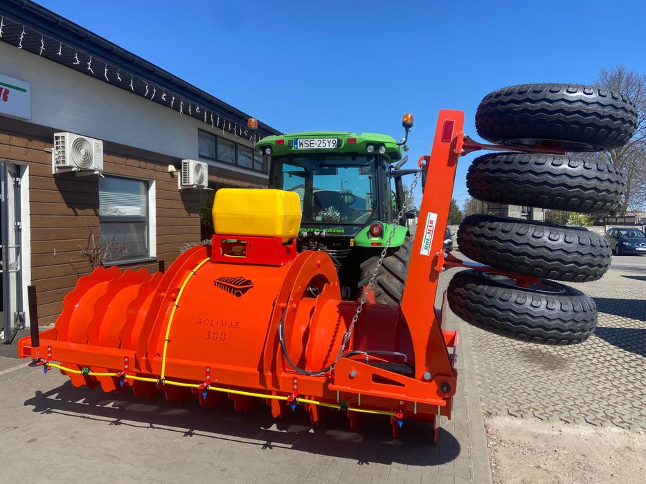 ROL MAR  Wał pryzmowy 3 m/ komory / ramię hydrauliczne