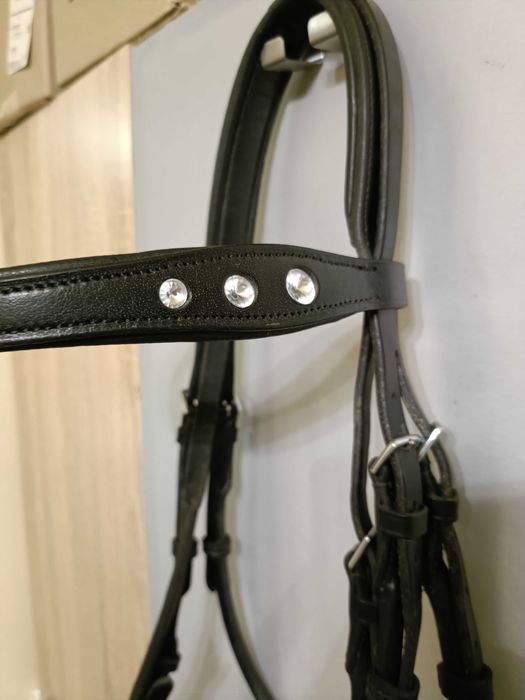 Ogłowie FULL czarne rurkowe