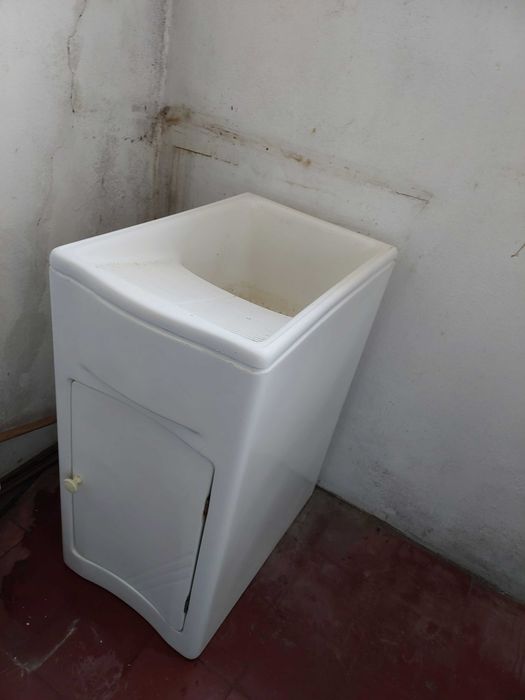 Tanque lavar a roupa PVC branco