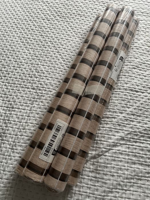 Kit 5 Rolos Papel de Parede Adesivo Ripado – 0,44m x 3m (Novo)
