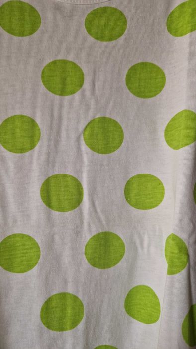 T-Shirt, Zara Kids, cor branca às bolas verdes, tamanho 13-14 anos