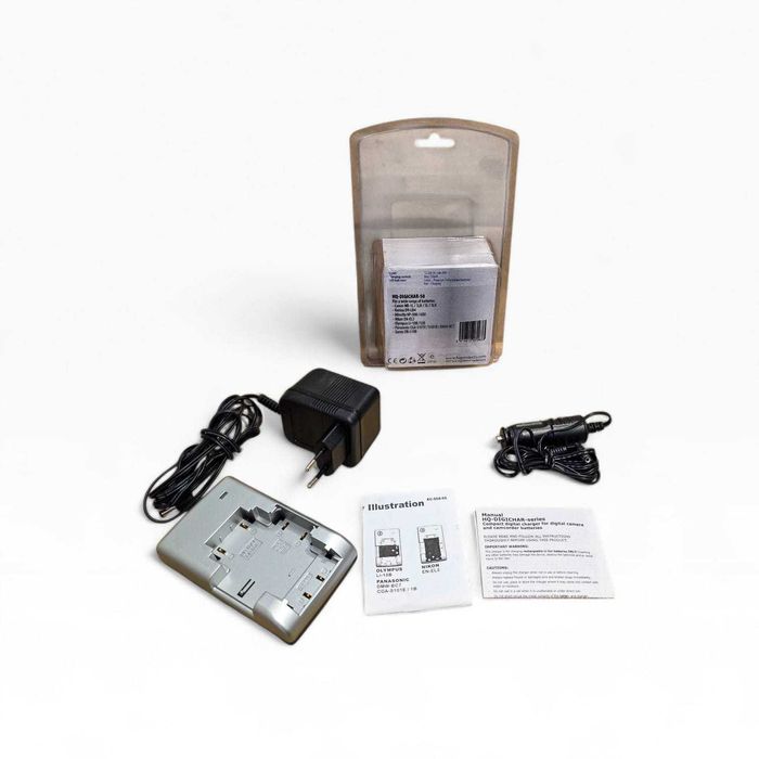 Carregador Universal HQ Digichar-50 para Câmaras Digitais + Adaptador Carro – Novo