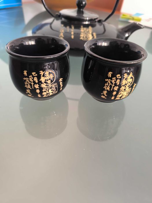 Conjunto de Bule de Cerâmica Tradicional Chinesa