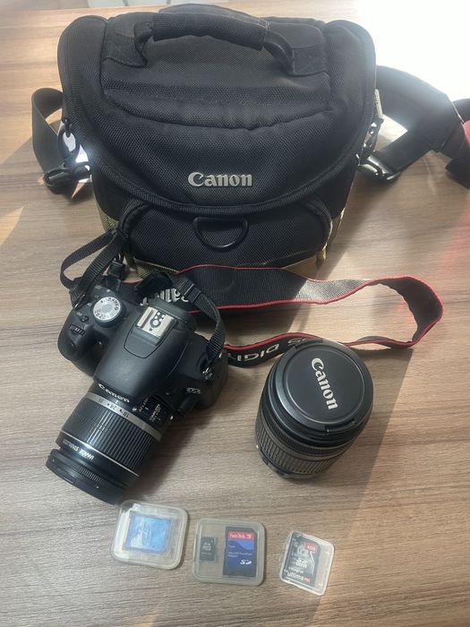 Canon 500D duas objetivas, bolsa e tripe