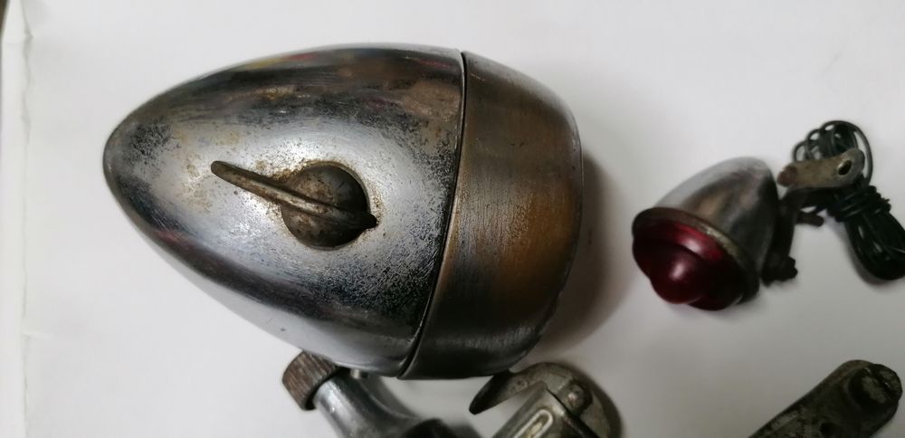 Kit bicicleta antiga farol dínamo e farolim inglês