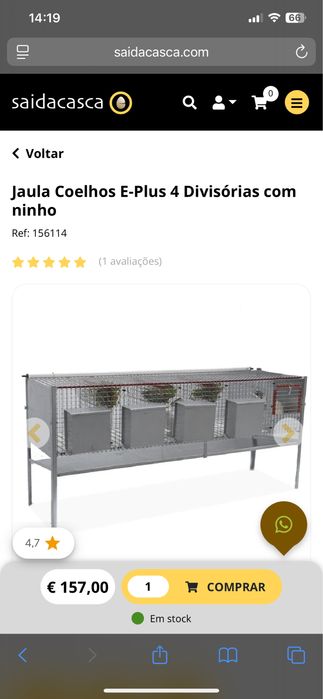 Gaiola com apenas 3 meses de uso
