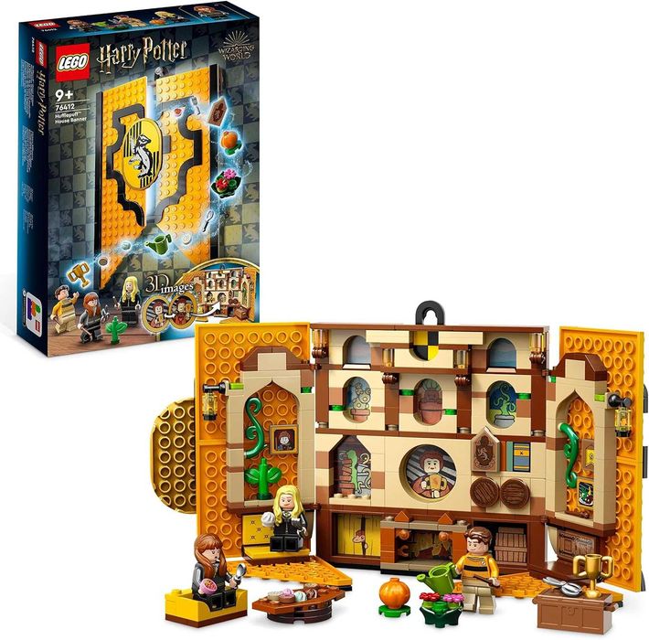 LEGO 76412 Harry Potter Flaga Hufflepuffu, Wspólny Pokój Zamku Hogwart