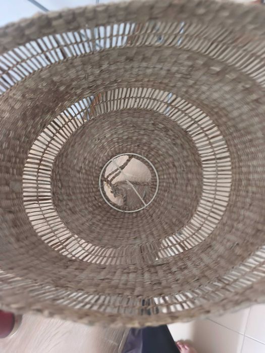 Candeeiro de teto em vime/ rattan estilo boho