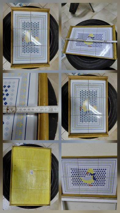 Tabuleiro antigo de cozinha revestido a azulejo 10€