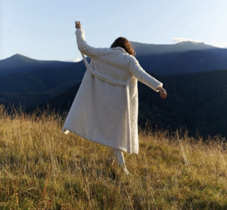 Шуба еко хутро Gepur ,молочного кольору