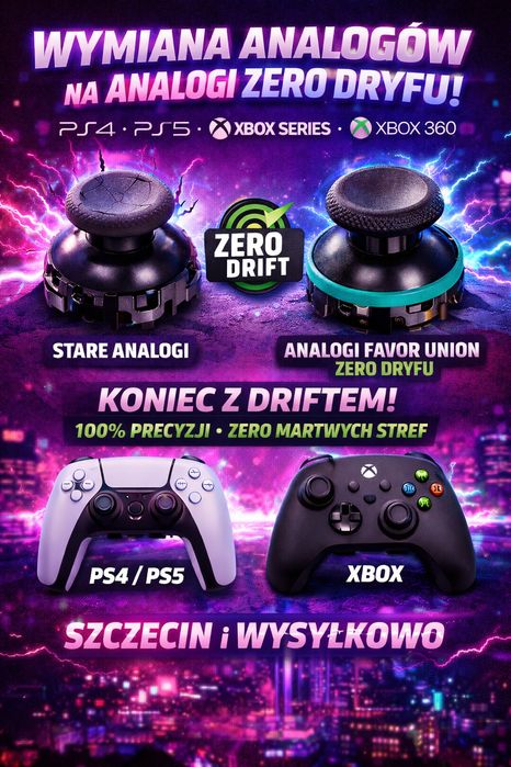 Analogi Halla firmy Favor Union 2 szt + wymiana Xbox i Playstation