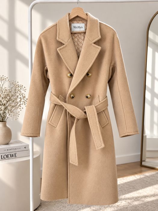 Plaszcz Madame Max Mara Camel 101801 wełna Kaszmir 34