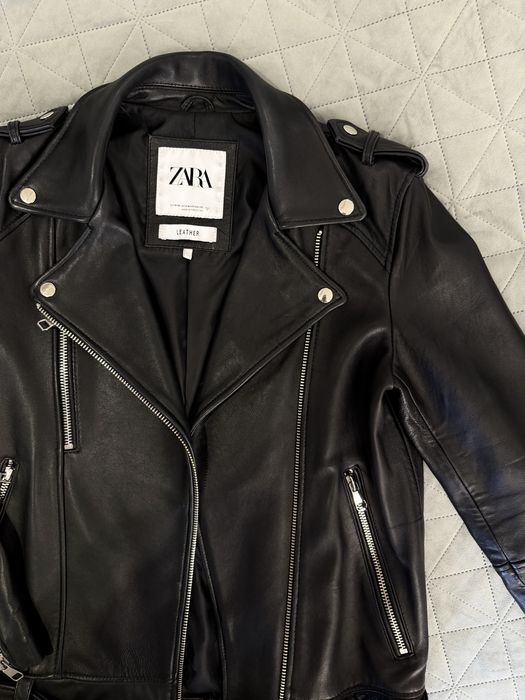 Стильна косуха з НАТУРАЛЬНОЇ шкіри під вінтаж ZARA